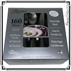 Reflections Plastic Cutlery, Silver, 160-Piece/Ct